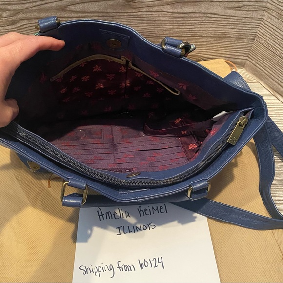 Anuschka Large Crossbody Satchel in Moonlit Peonies with Matching Wallet - Picture 12 of 15